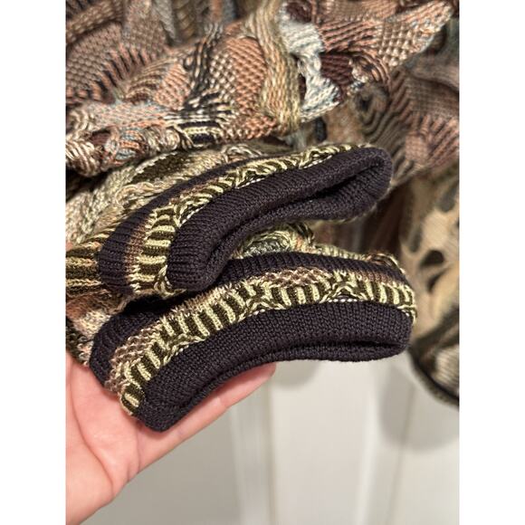 Tundra Canada Sweater Mens Sz Large 3D Knit Textured Pullover 90s Biggie Cosby - Picture 2 of 5